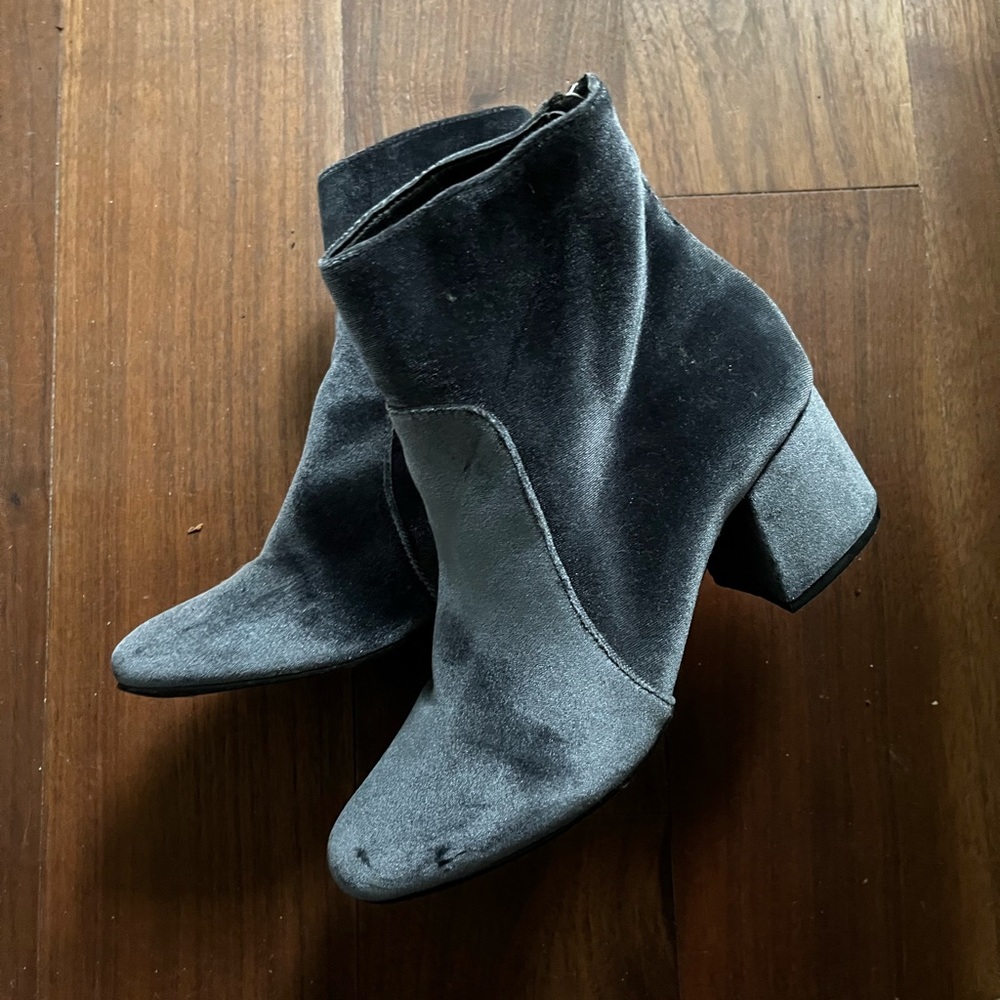 UO Blue Velvet Booties